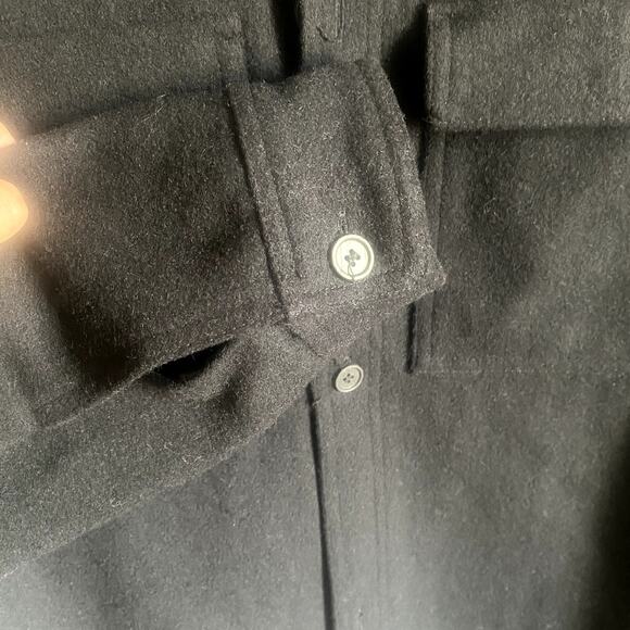 H&M Men's Black Wool Four Pocket Button Front Lined Coat Size Medium - Picture 6 of 9